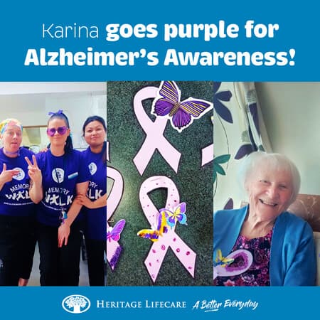 ​Karina goes purple for Alzheimer's Awareness!